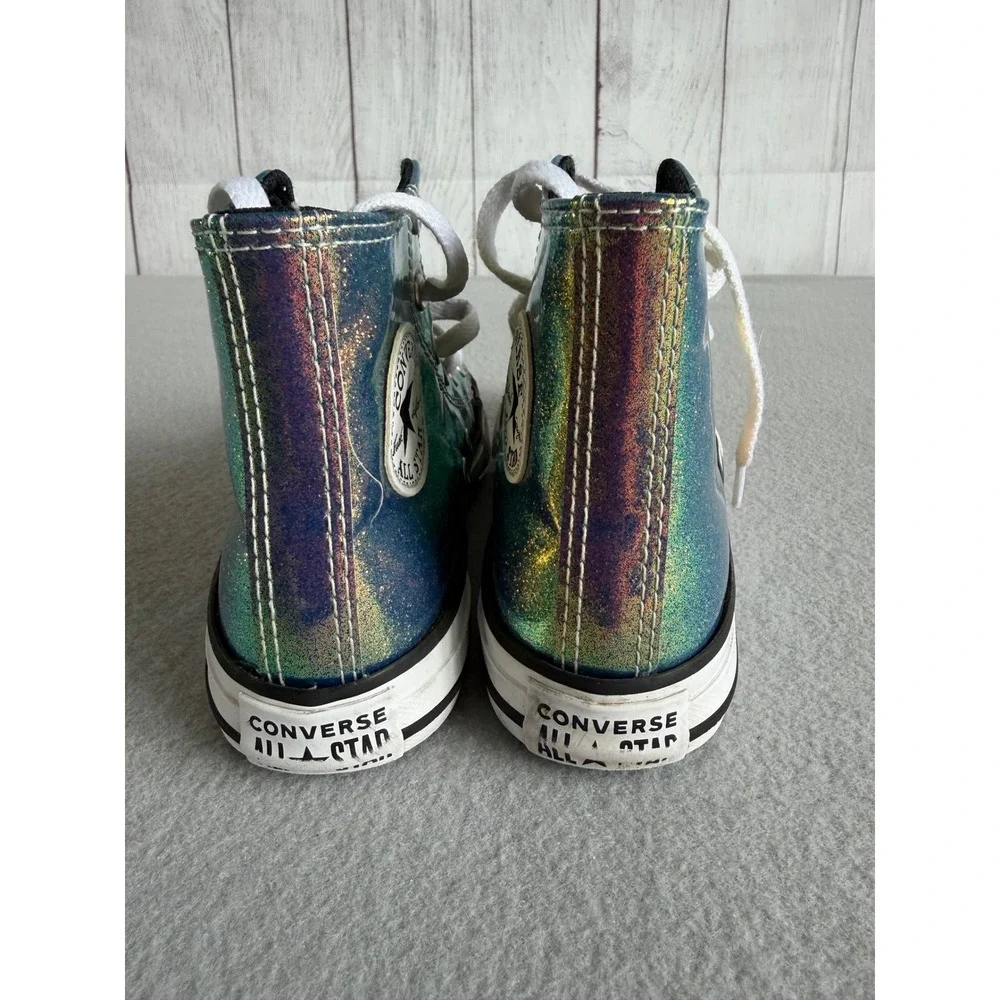 Converse Chuck Taylor All Star Junior Iridescent Oil Slick High Top Size 1